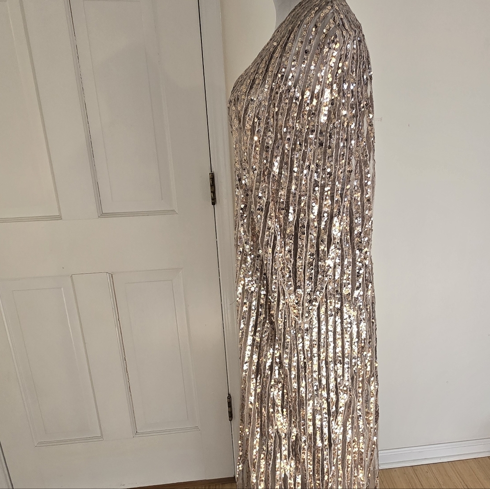 Elie Saab Sequin Cape Gown, Gold (Size 36 Small) Couture - New - Picture 8 of 12